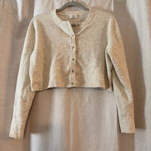 Aritzia Wilfred Sicily Cropped Cardigan Wool Cashmere Blend